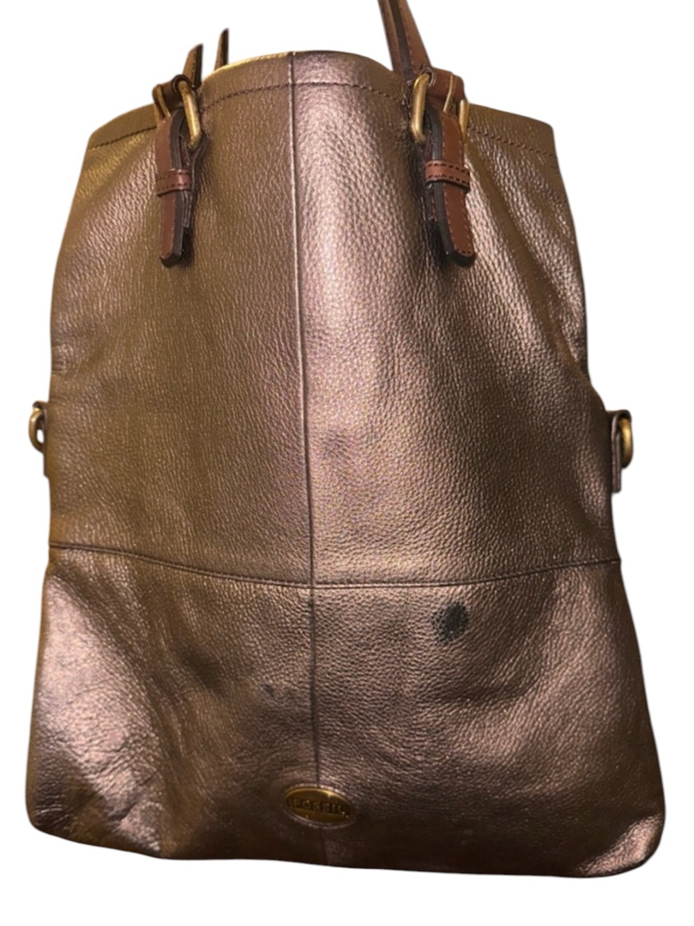 CLOSING SALE FOSSIL Explorer Tote Metallic Rehab Bag Deal
